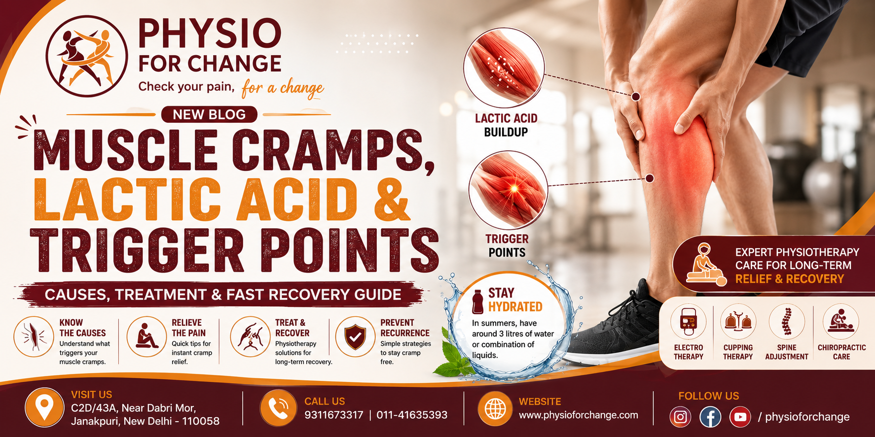 Muscle Cramps, Lactic Acid & Trigger Points: Causes, Treatment & Recovery Guide  By Dr. Mehak Nanda | PHYSIO FOR CHANGE